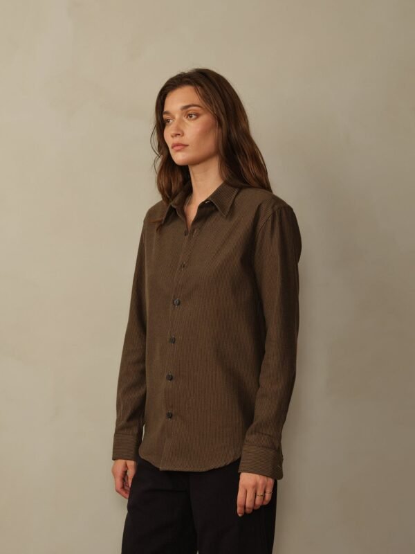 Accord Organic Cotton Striped Flannel Shirt - Final Sale - Image 6