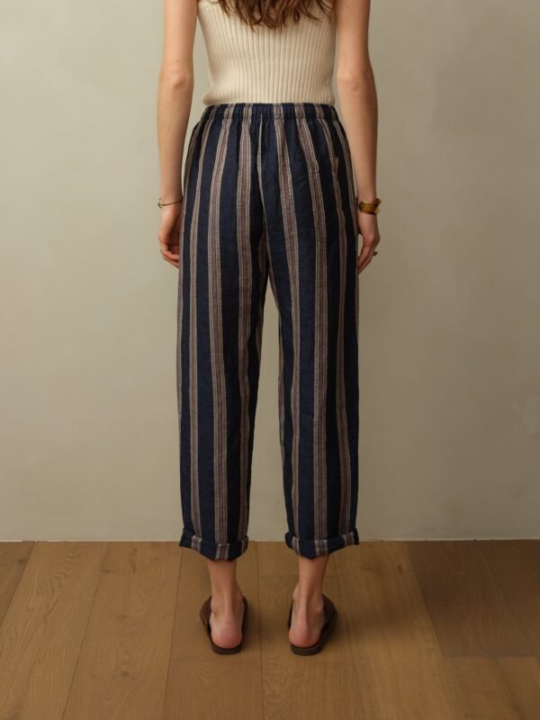 Bali Drawstring Embroidered Linen Pant - Image 9