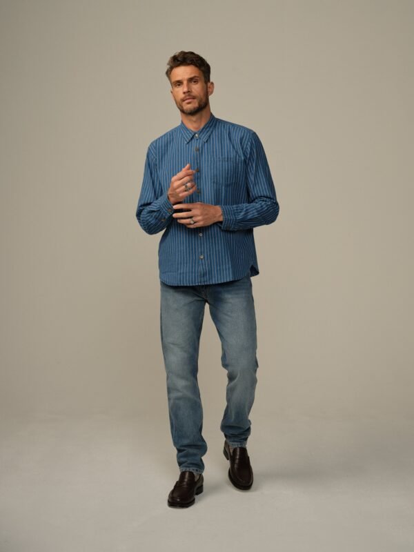 Men's Accord Dot-Dyed Indigo Shirt - Image 5