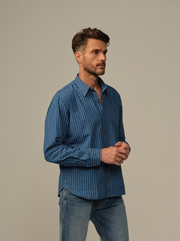 Men's Accord Dot-Dyed Indigo Shirt - Image 3