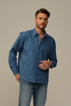 Men's Accord Dot-Dyed Indigo Shirt