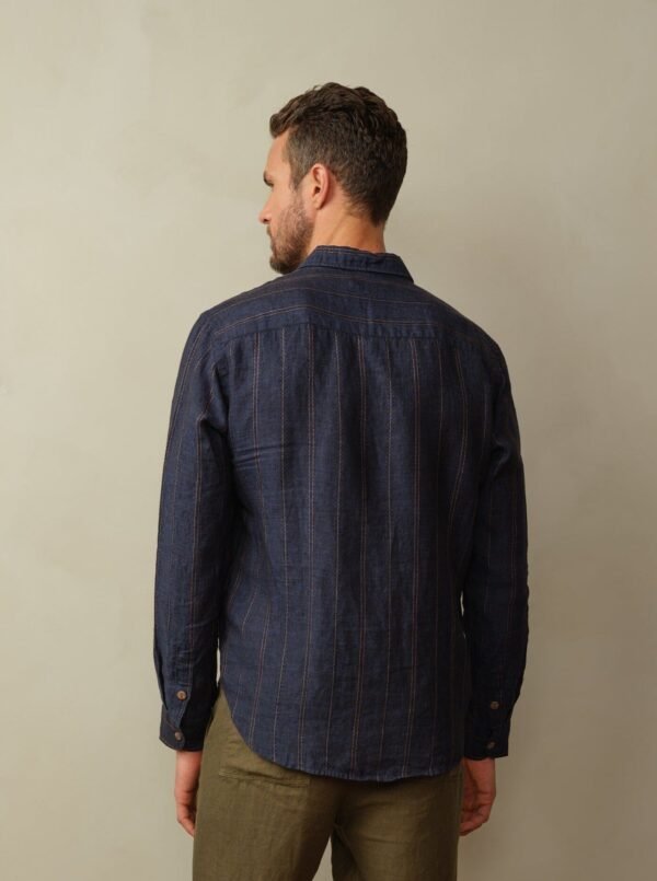 Men's Accord Embroidered Linen Shirt - Image 4