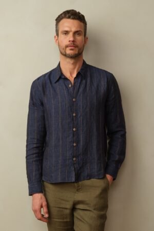 Men's Accord Embroidered Linen Shirt