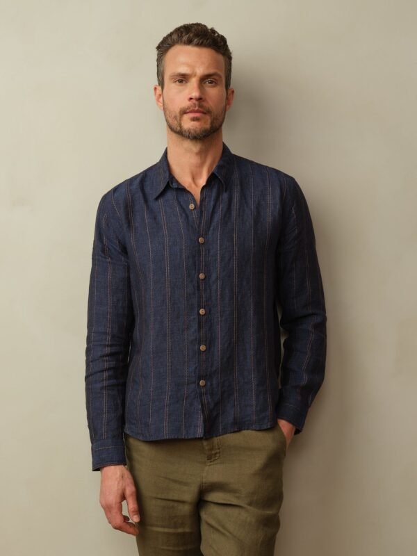 Men's Accord Embroidered Linen Shirt