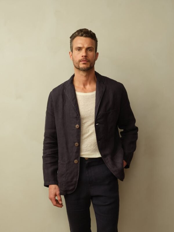 Men's Biarritz Unstructured Linen Blazer - Image 2
