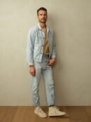 Men's Cody Japanese Denim Railroad Stripe Jacket